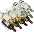 Lifewit Wine Rack for Fridge, Stackable Wine Bottle Holder with Sturdy Support Insert & Reinforced Design, Plastic Bottle Organizer for Refrigerator, Cabinet & Pantry, Clear, Holds 12 Bottles