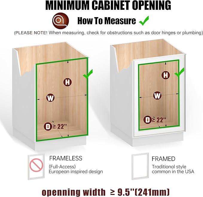 2-Tier Individual Cabinet Pull Out Shelves (9" W x 22" D), Slide Out Kitchen Panty Narrow Cabinet Storage Sliding Shelves