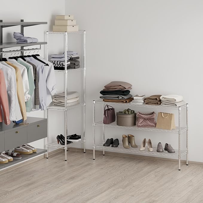 14" Deep x 54" Wide x 34" Height Wire Shelving Kit | 3-Tier | NSF Commercial Storage Rack Unit