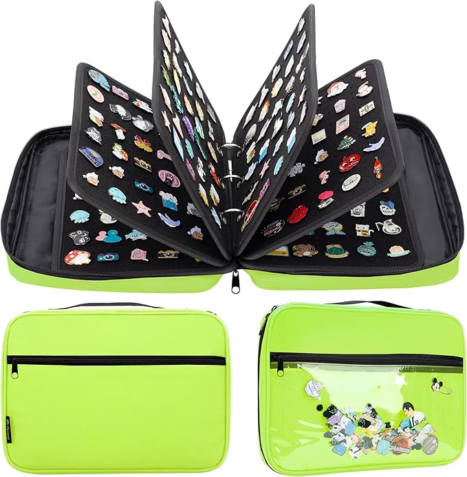 Enamel Pin Display Pages Pin Carrying Case, Pins Collection Storage Organizer Case, Travel Brooch Pin Display Bag (Pins Not Included)