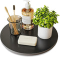 11.8" Lazy Susan Turntable – 360° Sinteredstone Silent Anti-Slip Turntable, Table Top Centerpiece for Kitchen, Pantry, Spice Rack, Refrigerator & Dining Table, Black