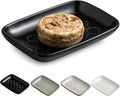 Gomakren Soap Dish for Shower, Ceramic Soap Dishes for Bar Soap Sponge, Christmas Shower Soap Holder Saver Tray for Bathroom Kitchen Sink, Easy to Clean, Black