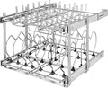 Rev-A-Shelf 2-Tier Kitchen Cabinet Pullout 20.75" Cabinet Organizer for Pots, Pans, and Lid Cookware, Adjustable Heavy Duty Wire, Chrome, 5CW2-2122-CR