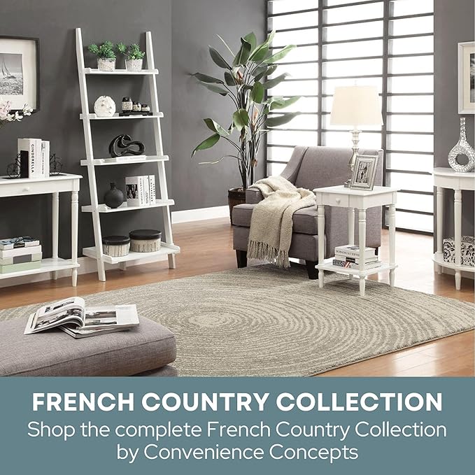 Convenience Concepts French Country Bookshelf Ladder, White