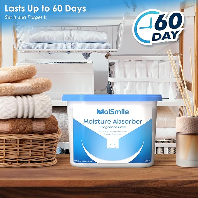 Moisture Absorbers 12 Pack, Fragrance-Free Closet Dehumidifier for Bathroom, Car ＆ Basement, 10.5 oz Refillable Humidity Absorber Boxes