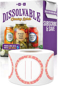 Canning Labels Dissolvable Stickers for Mason Jars and More (2" Round 200/roll) Canning Supplies Washes Off in Seconds Like Magic - Jar Labels Homemade Jam, Jelly, and More (Coral)