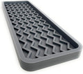 Happitasa Silicone Kitchen Sink Organizer Tray, Sponge Holder and Countertop Protector | Bathroom and Kitchen Soap Dish and Dispenser Tray (Grey, 12" x 4", 9.2 Ounces, Zigzag)