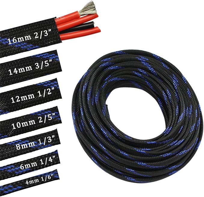 30ft PET Expandable Sleeving Wire Cable Sleeve (3/5", Black)