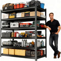 Metal Shelving, Garage Shelving Unit and Storage,Adjustable Storage Shelves, 3000LBS Storage Steel Shelving, for Kitchen Warehouse Pantry Commercial Use, Basement (78in×48in×24in-6 Tier)