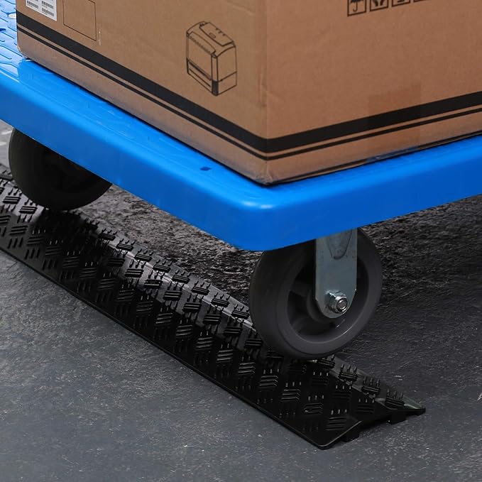 Small 1 Piece - Floor Cord Cover Cord Protector Drop Over Drop Trak Cable Ramp for Office Warehouse - Black