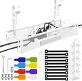No Drill Under Desk Cable Management Tray, SONATURE 15.7" Cord Organizer for Table, Clamp Mount Desk Cable Management, Premium Carbon Steel Cable Organizer for Office, Home (White)