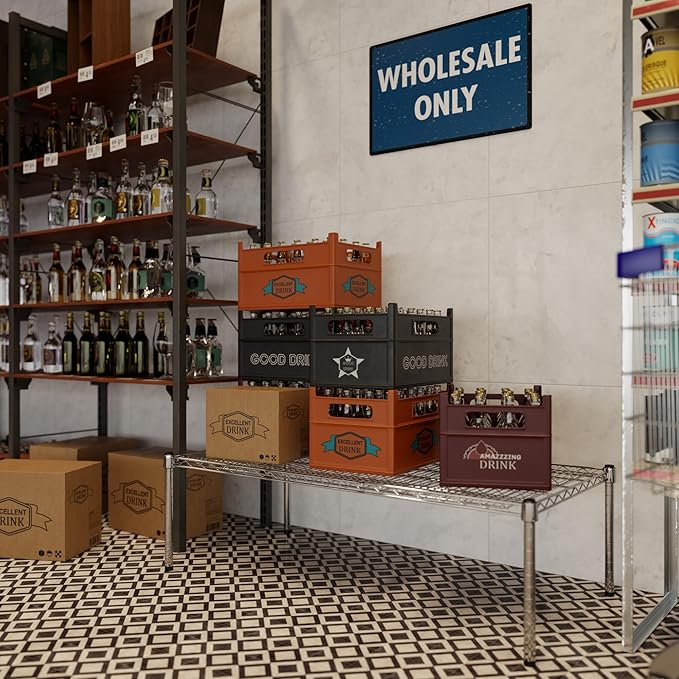 24" Deep x 48" Wide x 14" Height Wire Shelving Kit | 1-Tier | NSF Commercial Storage Rack Unit