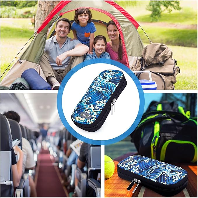 YOUSHARES Insulin Cooler Travel Case - Diabetic Case Insulated Organizer Portable Cooling Bag for Insulin Pen and Medication Diabetic Care Supplies with 2 TSA Approved Ice Pack