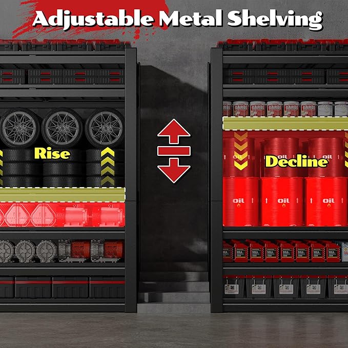 59.8" W Metal Shelving 6 Tier Garage Shelving 3750LBS Storage Shelves Adjustable Garage Shelves Industrial Metal Shelf for Basement Warehouse Shop Supermarket 59.8" W x 24" D x 83.9" H