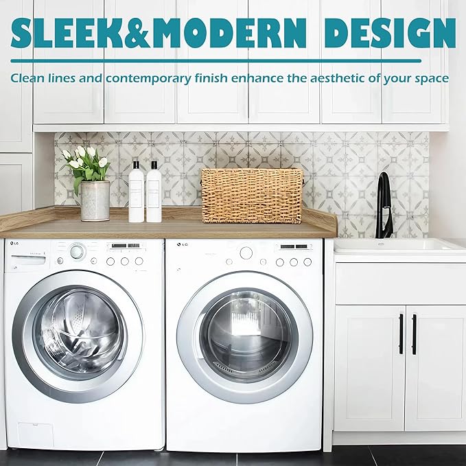 Royxen Laundry Countertop Solid Wood, Countertop for All Front-Loaded Washing Machine and Dryer, Extra Room for Laundry Room, White Oak