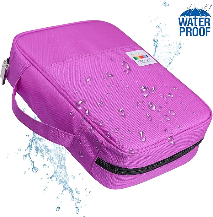 JAKAGO 220 Slots Colored Pencil Case Large Capacity Pen Holder for Artist Painter Zipper Organizer Bag for Marker Highlighter Storage Case for Office Sketch Travel Supplies (Purple)