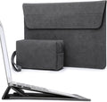 HYZUO 15-16 Inch Laptop Sleeve Bag with Adjustable Stand Feature for MacBook Pro 16 M4/M3/M2/M1 2025-2019, XPS 15, MacBook Pro 15 2015-2012, Case with Pouch, Space Gray