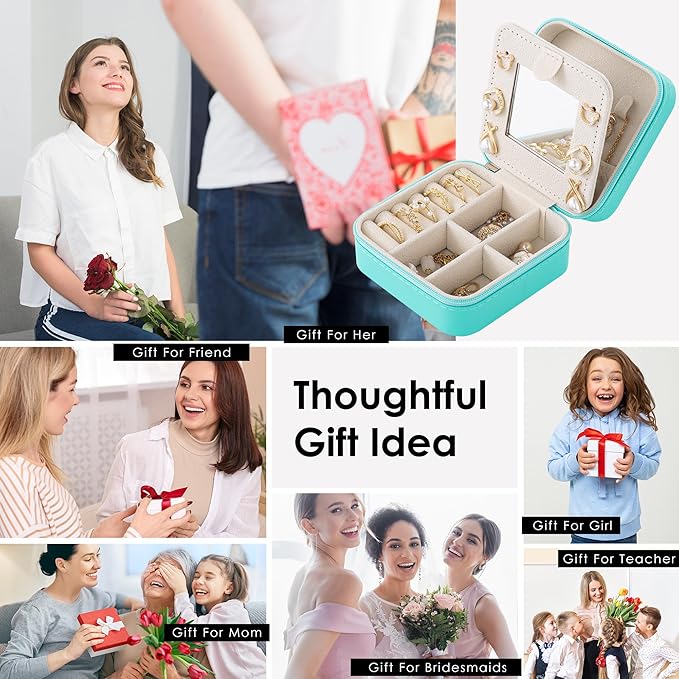 Birthday Gifts For Women, Initial Jewelry Box, Travel Jewelry Case, Gifts for Wife Girlfriend, Small Travel Jewelry Organizer, Gift for Girls, Graduation Gifts for Her, Bridesmaid Gifts
