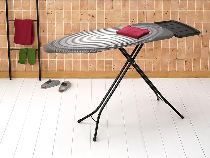 Brabantia - Ironing Board C - Extra Large Steam Unit Holder - Adjustable in Height - Non-Slip Rubber Feet - Cotton Cover with Foam Layer - Foldable XL Unit - Titan Oval - 49 x 18 inches