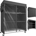 REIBII 4-Tier Storage Shelves Wire Shelving Unit with Cover & Wheels, Heavy Duty Metal Shelving for Dorm Storage Shelves, Garage Storage Rack Commercial Shelf, Pantry, Kitchen, 36" W*14.3" D*56.5" H