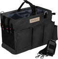 FifthStart Multiuse Cleaning Caddy with Waist & Shoulder Strap - Diaper Caddy & Beach Bag - 9 Pockets & Mesh Base - Adjustable Compartments (Black, Small) - Cleaning Supplies Organizer Bag