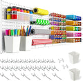FZK Peg board,Pegboard 32''*32'',White Pegboard 4pcs and 33 board Organizer Accessories,Pegboard Wall Organizer,Peg boards,Peg boards for Walls,ABS Plastic Craft Room Garage Kitchen office
