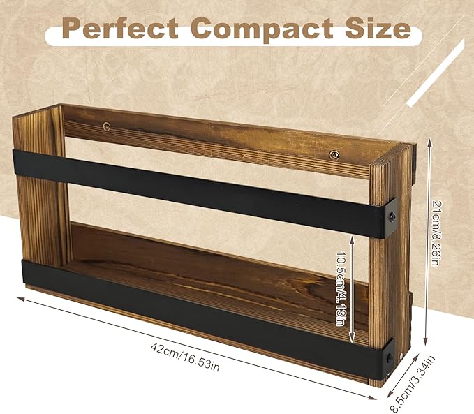 Wood Magazine Holders Wall & Bathroom Magazine Rack, Pine Wood + Black Metal Wall Magazine Holder for Magazines, Books – Mountable or Freestanding Organizer