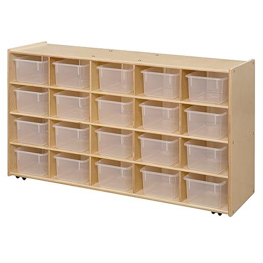 Contender C14501F-C5 20 Tray Storage w/Translucent Trays, Assembled w/Casters