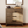 WAMPAT Farmhouse 3 Drawer Nightstand Set of 2, Large Wood Bedside Tables, 32" Wide End Tables with Storage for Living Room, Bedroom, Hallway, Brown