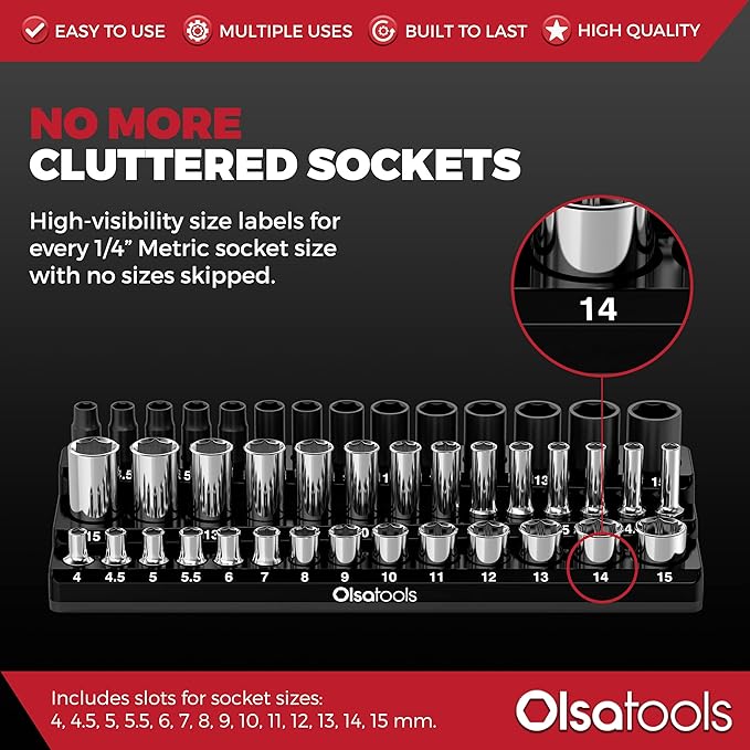 Magnetic Socket Holder in 3 Rows by Olsa Tools