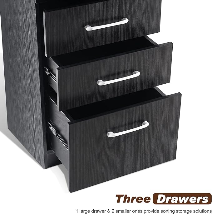 BarberPub Salon Storage Cabinet Beauty Locker Hair Dryer Holder Stylist Spa Equipment with Drawer 2035 (Black)