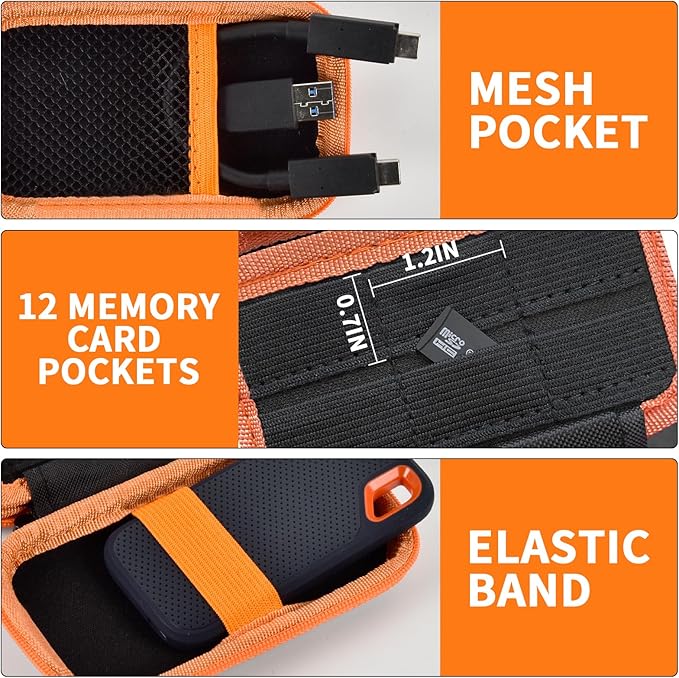 Case Compatible with SanDisk 1TB 2TB 4TB 500GB/ for PRO Extreme Portable SSD External Solid State Hard Drive, Memory Card SD SDXC SDHC Card Storage Holder Organizer (Box Only) (Box Only)