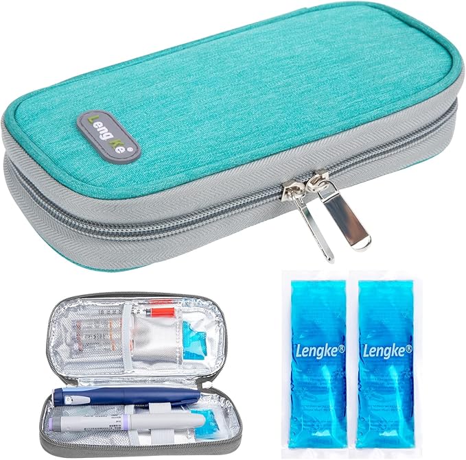 YOUSHARES Insulin Cooler Travel Case TSA Approved Medication Diabetic Supplies Cooler For Travel Refrigerated Medicine Organizer Bag With 2 Ice Pack