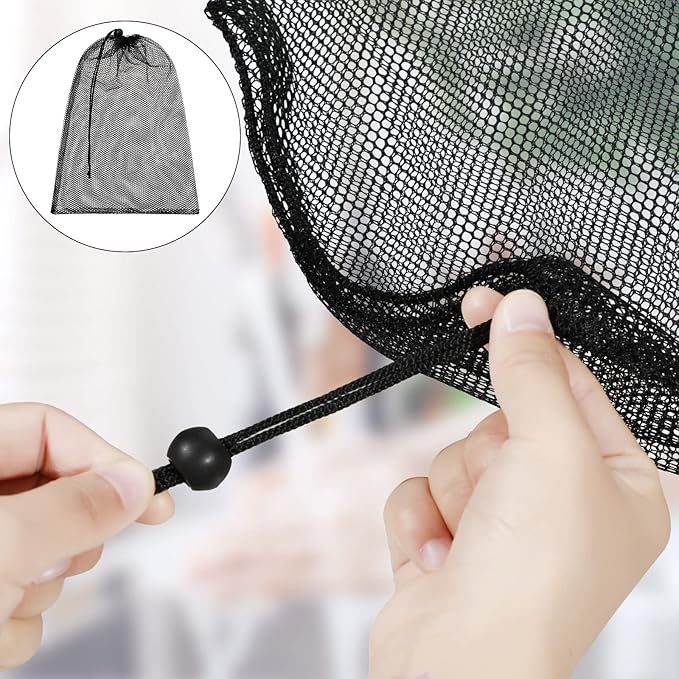 TecUnite 10 Pcs Mesh Bags Drawstring Laundry Bags Large Nylon Mesh Gift Dishwasher Bag with Sliding Drawstring for Kitchen Jewelry Gifts Wedding Favor Home(24 x 36 Inch,Black)