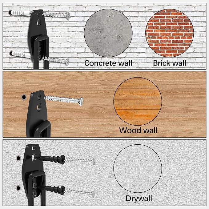 3-H Garage Wall Hooks 10 Pack, Garage Hooks Heavy Duty with Extra Welding Spots, Wall Storage Organizer for Hanging for Garden, Lawn, Yard (Grey)