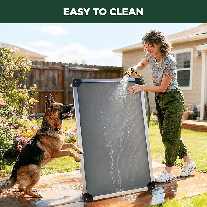 FXW TitanNest Chew-Proof Elevated Dog Bed, Raised Cot for Indoor/Outdoor/Camping Use, Durable & Washable Padded Pet Bed for Large Dogs, 50.0" L x 31.0" W x 7.3" H, Gray