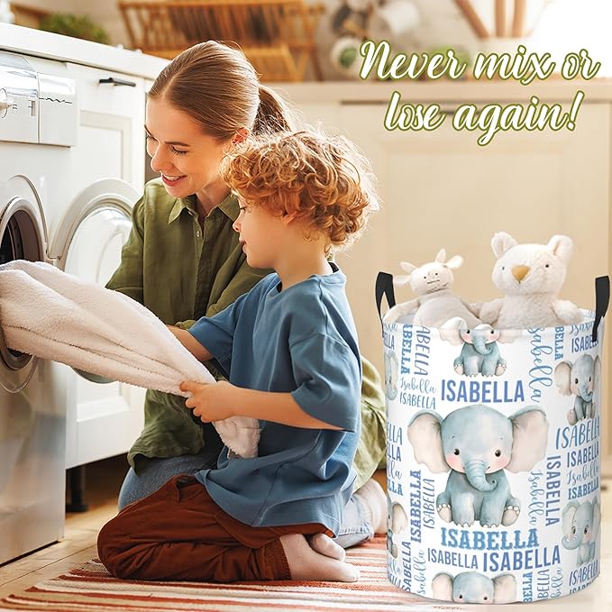 Custom Name Laundry Hamper, Personalized Laundry Baskets with Name for Boys Girls Women Men, Customized Collapsible Dirty Clothes Hamper Easy Storage Gifts for Bedroom Bathroom Living Room