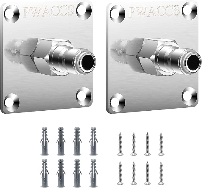 PWACCS Pressure Washer Gun Holder, Stainless Steel 1/4" Quick Connect Wall Mount Power Washer Gun Holder, Pressure Washer Accessories Wall Storage Rack, 2 Pack