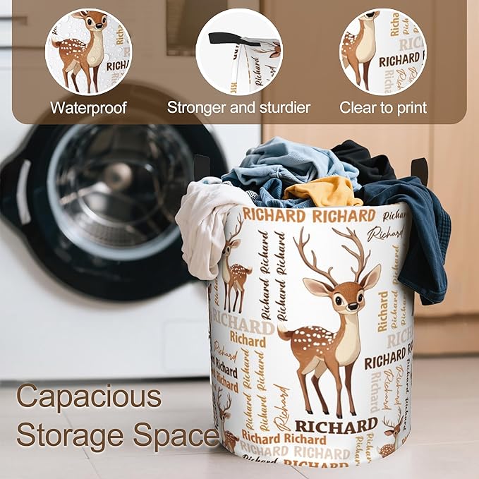 Custom Name Laundry Hamper, Personalized Laundry Baskets with Name for Boys Girls Women Men, Customized Collapsible Dirty Clothes Hamper Easy Storage Gifts for Bedroom Bathroom Living Room