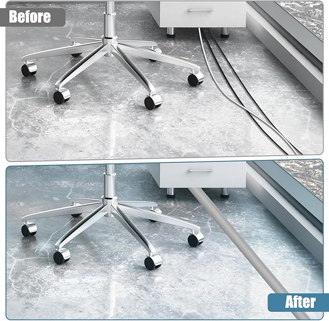 Floor Cord Covers for Wires 10FT Cable Hider Wire Cover Self Adhesive Cord Hider Floor for Offices, Homes, Workshops, Warehouses Cable Cavity 0.39" W x 0.27" H