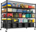 PrimeZone 6 Tier 80.7"H x 55.5"W x 24"D Wire Shelving with Wheels 3600lbs NSF Certified Storage Shelves Heavy Duty Metal Shelf Adjustable Rolling Rack Commercial Garage Restaurant Warehouse Kitchen