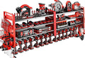 66" W Super Large Power Tool Organizer Wall Mount,Heavy Duty Cordless Tool Organizer with 18 Drill Holder,600 Lbs Capacity 4-Layer Garage Organization for Garage and Workshop (Red)
