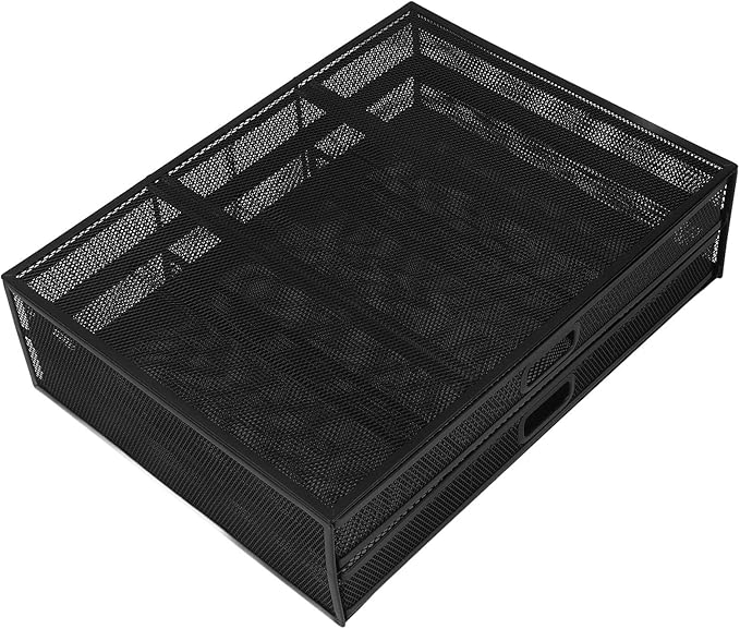 Pilipane Monitor Stand Riser with Drawer Large Storage Space Anti Slip Rubber Pad Metal Mesh Monitor Riser for Office Household
