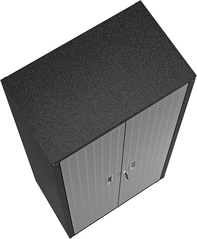 Manhattan Comfort Fortress Standing Cabinet Storage, Black/Gray