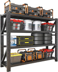 5000LBS Garage Shelving Heavy Duty, 59” W Storage Shelves, 4-Tier Adjustable Metal Storage Shelves, Steel Industrial Shelving Unit, Metal Shelving for Garage, Basement, Warehouse(Black, 59x20x79in)