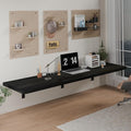 IAE Wall Mounted Folding Table with Pine Wood,60" x 16" Floating Wall Desk,Laundry Folding Table with Shelf Brackets,Fold Down Desk Shelf,Folding Workbench for Home,Dining,Laundry Room,Kitchen,Black