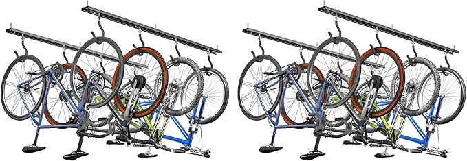 EVERHANGER Ceiling Bike Storage Racks for Garage, Indoor Bike Storage Hanger with Adjustable Bike Hooks for 8 to 16 Bikes