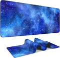 Starry Sky Gaming Mouse Pad 31.5"x11.8"Desk Mat Anti-Slip Rubber Base & Durable Stitched Edges for Gamers Smooth Mouse Writing Surface for Desk Office/Home