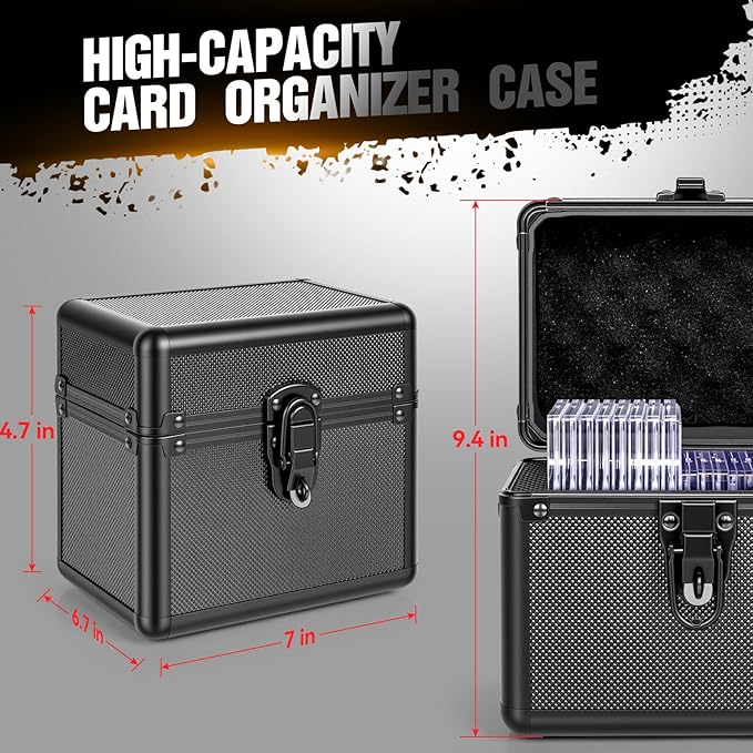 Graded Card Storage Box, Top Loader Boxes, Sports Trading Card Storage Case, Slab PSA/GMA/CSG/SGC/HGA Magnetic Holder, Baseball Football Card Case, Holds 70+ Cards