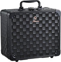 Makeup Case with Magnetic Lighted Mirror 10.15 IN Makeup Organizer Box Travel Cosmetic Case with 3 Colors LED Mirror Portable Vanity Make up Suitcase with Dividers Brush Holder Lock Black Checkerboard